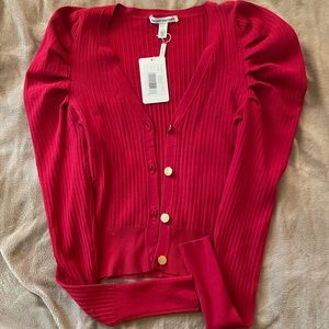 NEW WITH TAG Autumn Cashmere small red cardigan top